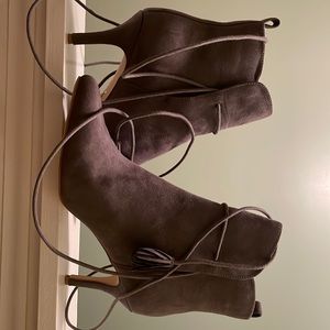 Brownish-gray ankle boots, size 12. Worn maybe 3 times…great condition!
